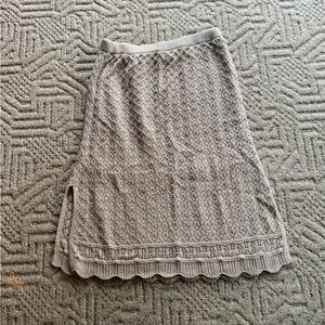LC Lauren Conrad Crocheted Cream Midi Skirt